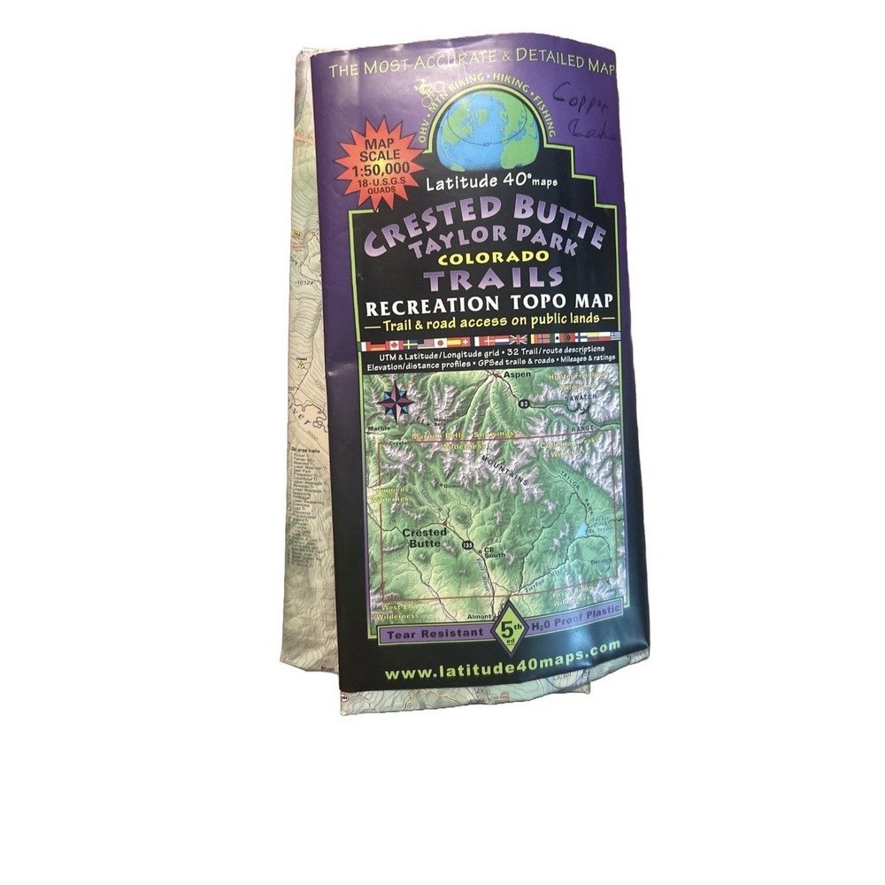 Latitude40 Colorado Trails CRESTED BUTTE - TAYLOR PARK Recreation Topo Map